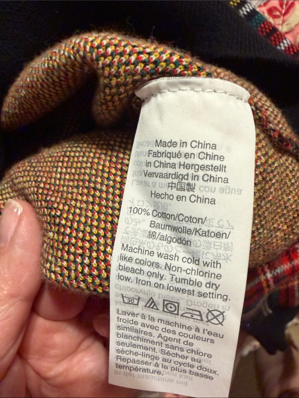 J. Crew: Teddie: Red and Black/yellow/green Plaid Crewneck Sweater. ๐ฏ cotton. L - Picture 5 of 6